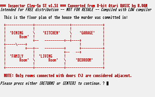 Inspector Clew-So atari screenshot